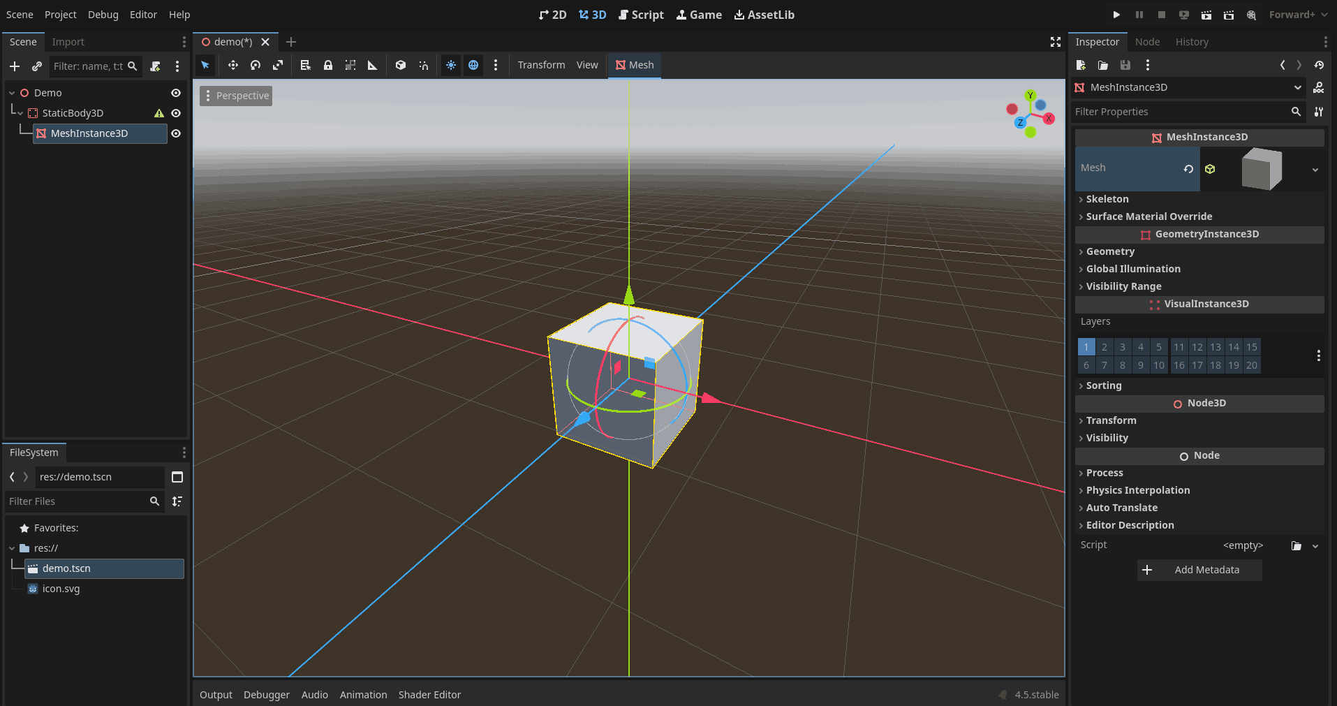 Box in viewport